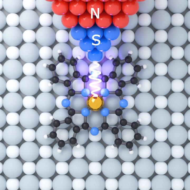 Figure from: Exchange-mediated spin–electric control of single molecules on surfaces
