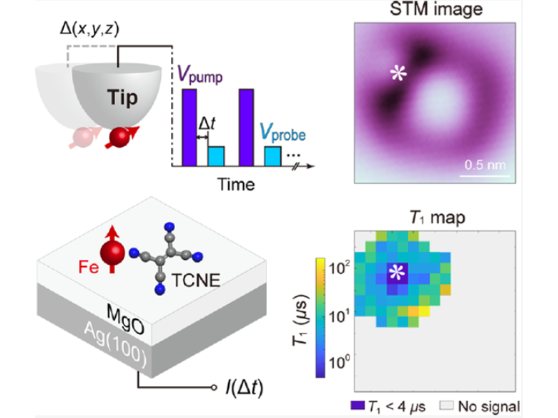 Figure from: Probing Magnetism in Artificial Metal–Organic Complexes Using Electronic Spin Relaxometry